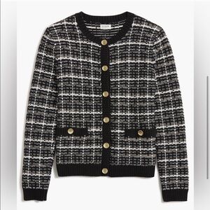 J crew factory black and white tweed lady jacket